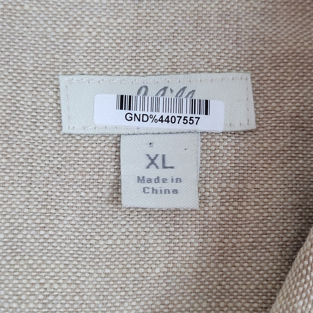 J. Jill 100% Linen Utility Jacket Womens XL Tan Excellent Button Front Pocketed - Picture 5 of 7